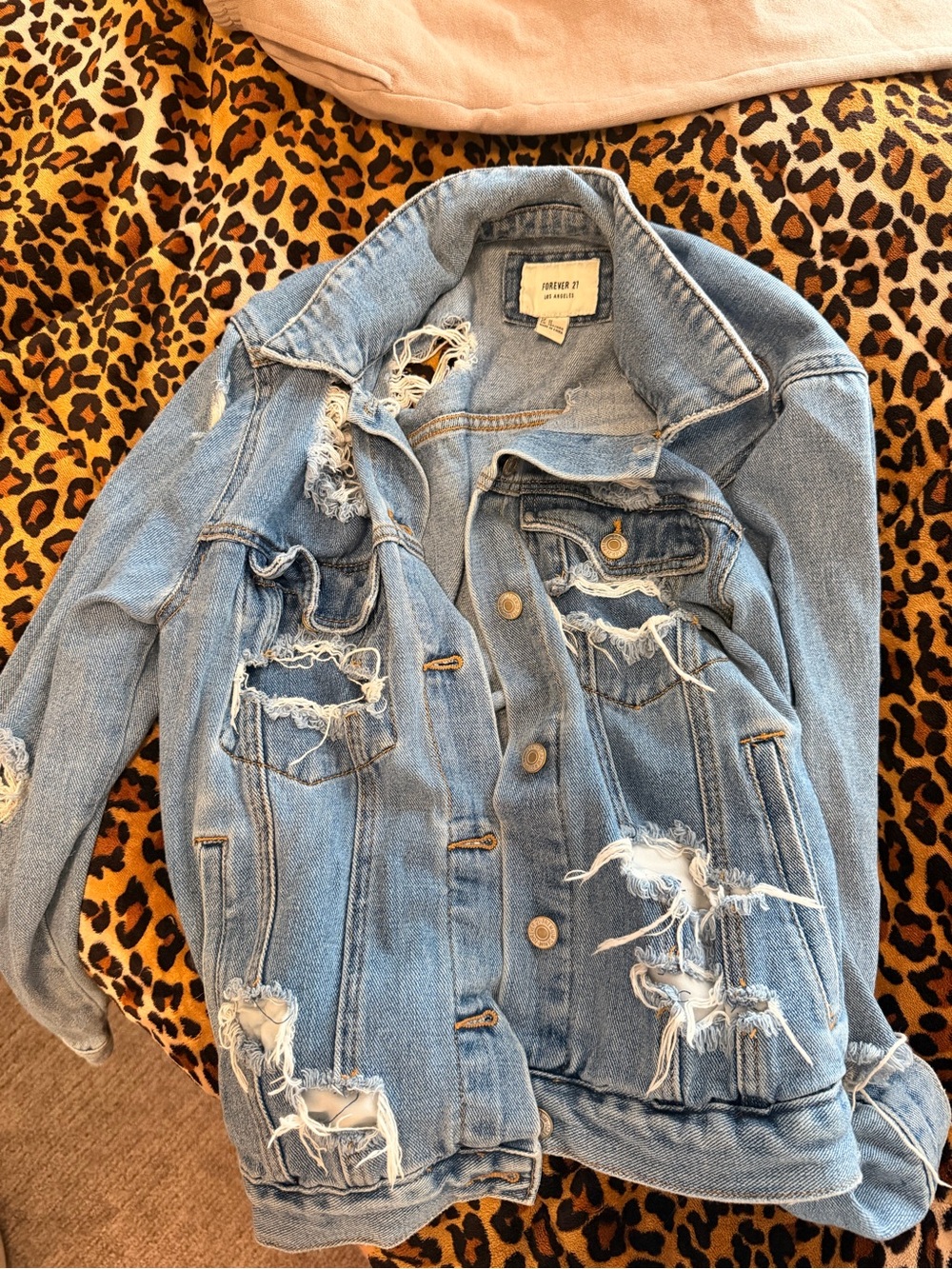 Distressed Light Blue Denim Jacket - Women